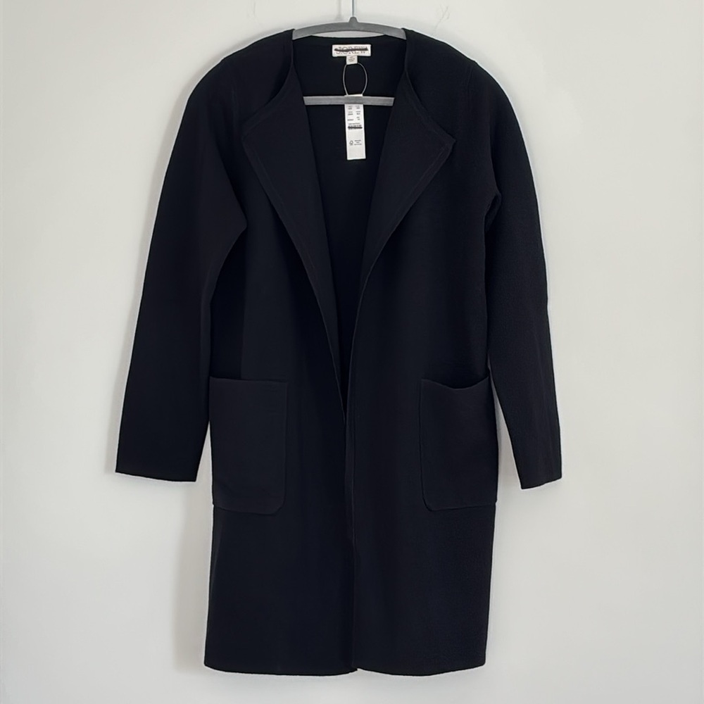 NWT J Crew Long Black Cardigan Sweater Juliette collarless knit blazer size xs - Picture 5 of 10